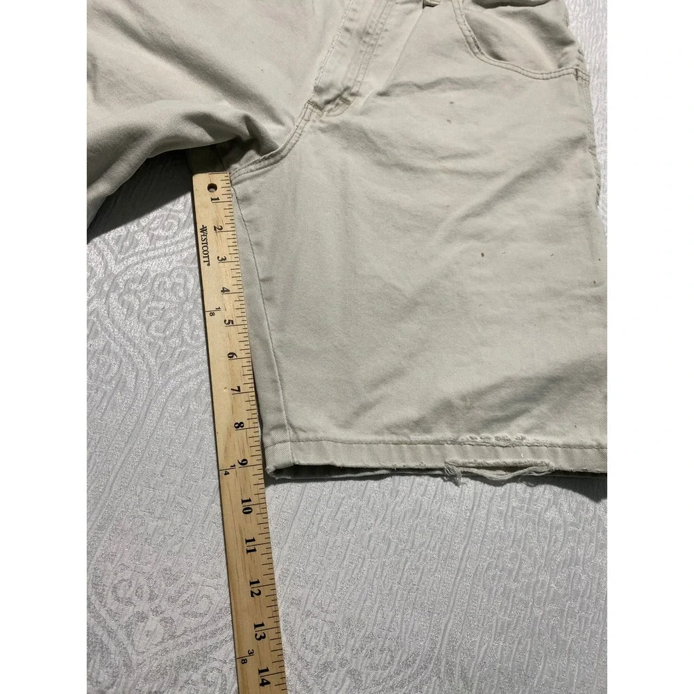 Wrangler Mens Jean‎ Shorts Cream Cotton Canvas Workwear Utility